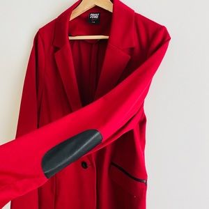 Burgundy Point Zero Blazer w elbow patches